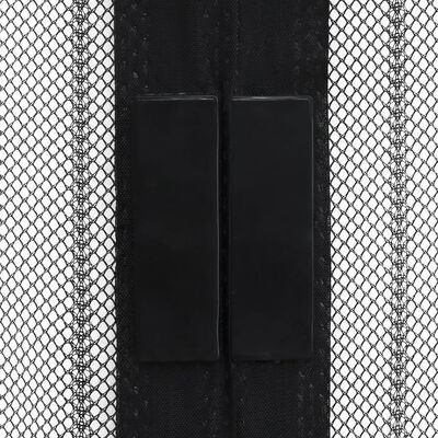 vidaXL Rideaux de porte anti-insectes 2 pcs et aimants noir 220x100 cm