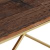 vidaXL Table basse dor&eacute; acier inoxydable et bois de m&eacute;l&egrave;ze massif