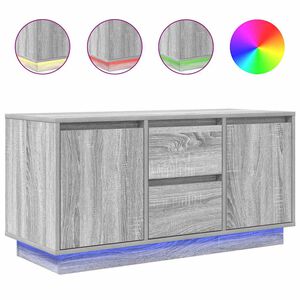 vidaXL Meuble TV avec lumi&egrave;res LED sonoma gris 100x41x50 cm