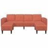 vidaXL Sofa en tissu Rouge orange 208 cm Tissu en velours côtelé