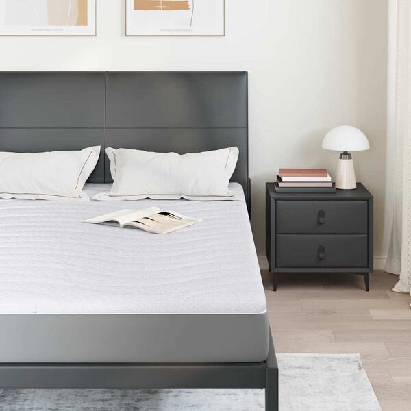 vidaXL Surmatelas Blanc 140 x 200 cm Tissu en Tricot