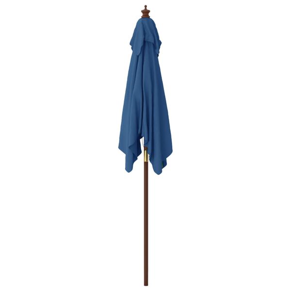 vidaXL Parasol de jardin avec mât en bois bleu azuré 198x198x231 cm