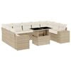 vidaXL Salon de jardin avec coussins 10 pcs beige r&eacute;sine tress&eacute;e