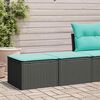 vidaXL Salon de jardin avec coussins 2 pcs noir résine tressée acacia