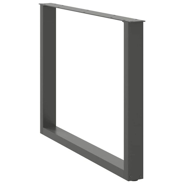 vidaXL Pieds de table à manger en U 2 pièces Anthracite 100 x (72-73) cm Acier