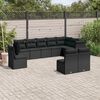 vidaXL Salon de jardin 10 pcs avec coussins noir r&eacute;sine tress&eacute;e