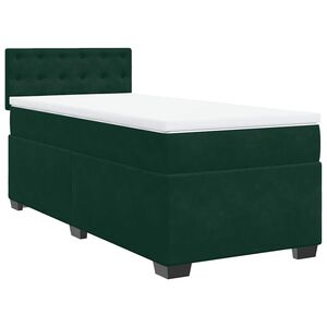 vidaXL Sommier &agrave; lattes de lit et matelas Vert fonc&eacute; 80x200 cm Velours