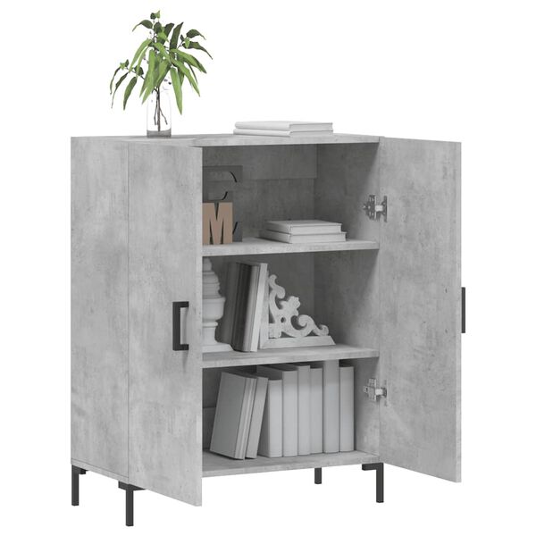 vidaXL Buffet gris b&eacute;ton 69,5x34x90 cm bois d'ing&eacute;nierie