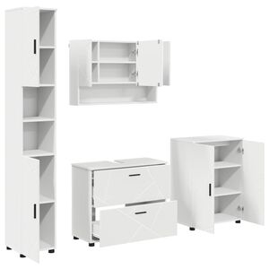 vidaXL Ensemble de mobilier de salle de bain 4 pc Blanc