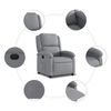 vidaXL Fauteuil inclinable &eacute;lectrique Gris clair Tissu