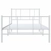 vidaXL Cadre de lit m&eacute;tal sans matelas et pied de lit blanc 107x203 cm