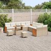 vidaXL Ensemble de canap&eacute; de jardin 17 pcs Beige et cr&egrave;me polyrotin