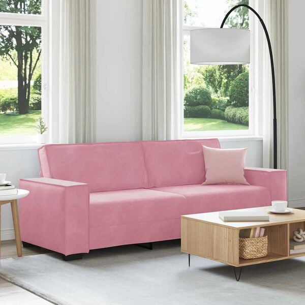 vidaXL Canap&eacute; &agrave; 3 places Rose 180 cm Velours