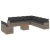 vidaXL Salon de jardin avec coussins 12 pcs gris r&eacute;sine tress&eacute;e