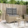 vidaXL Banc inclinable de jardin avec coussins beige résine tressée