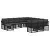 vidaXL Ensemble de canap&eacute;s d'ext&eacute;rieur 12 pcs Noir et Gris fonc&eacute;