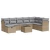 vidaXL Salon de jardin avec coussins 9 pcs beige r&eacute;sine tress&eacute;e