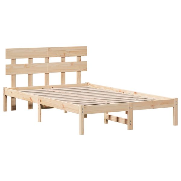 vidaXL Cadre de lit Marron 120 x 190 cm Bois de pin massif