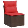 vidaXL Salon de jardin avec coussins 9 pcs marron r&eacute;sine tress&eacute;e