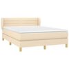 vidaXL Sommier &agrave; lattes de lit avec matelas Cr&egrave;me 140x190 cm Tissu