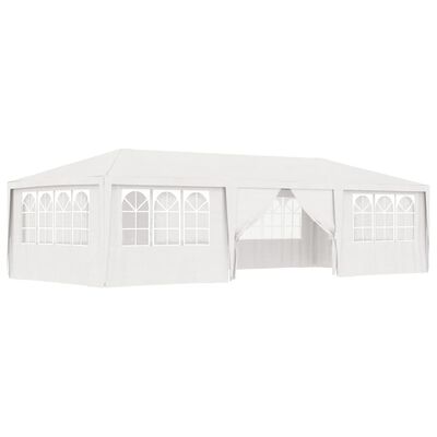 vidaXL Tente de réception avec parois latérales 4x9 m Blanc 90 g/m²