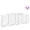 vidaXL Paniers &agrave; gabions arqu&eacute;s 4 pcs 400x50x120/140 cm Fer galvanis&eacute;