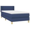 vidaXL Sommier &agrave; lattes de lit avec matelas Bleu 90x190 cm Tissu