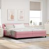 vidaXL Lit &agrave; ressorts avec matelas Rose 200 x 200 cm tissu