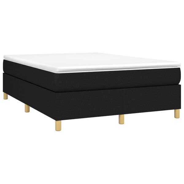 vidaXL Sommier &agrave; lattes de lit avec matelas Noir 140x200 cm Tissu