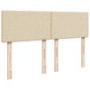 vidaXL Sommier &agrave; lattes de lit avec matelas Cr&egrave;me 140x200 cm Tissu