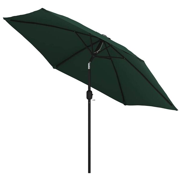 vidaXL Parasol vert 3 m m&acirc;t en acier