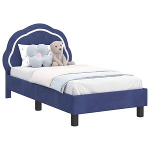 vidaXL Cadre de lit pour tout-petit avec t&ecirc;te de lit Bleu police