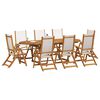 vidaXL Ensemble &agrave; Manger de jardin 7pcs bois d'acacia solide textil&egrave;ne