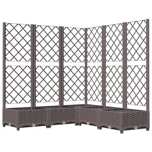 vidaXL Jardini&egrave;re avec treillis Marron 120x120x121,5 cm PP