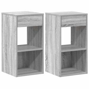 vidaXL Tables de chevet avec tiroir 2 pcs sonoma gris 35x34x66,5 cm