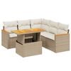 vidaXL Salon de jardin avec coussins 6 pcs beige r&eacute;sine tress&eacute;e