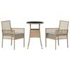 vidaXL Ensemble de salle &agrave; manger pour jardin 3 pcs Beige Poly rotin