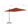 vidaXL Parasol de jardin en porte-à-faux avec mât en acier terre cuite