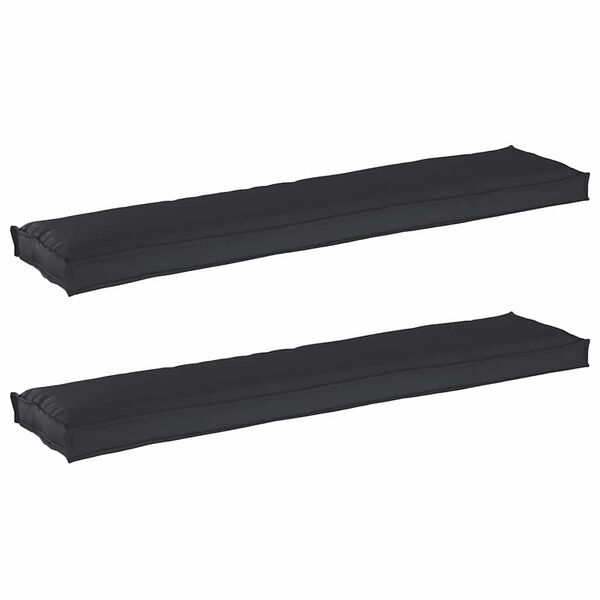 vidaXL Set de coussins de palette 2 pcs Noir 180 x 40 x 8 cm