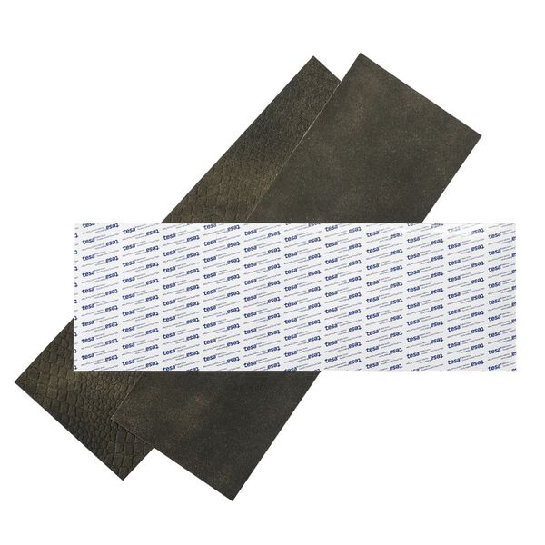 WallArt Panneaux muraux en cuir Hennessy Noir deux nuances 16 pcs