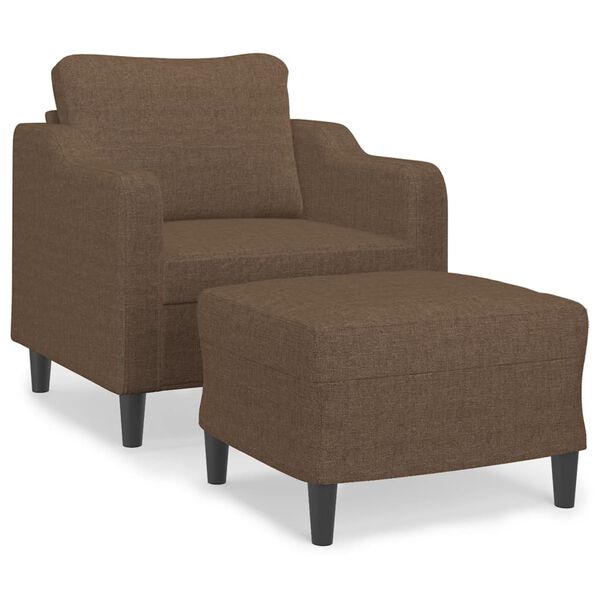 vidaXL Fauteuil avec repose-pied Marron 60 cm Tissu
