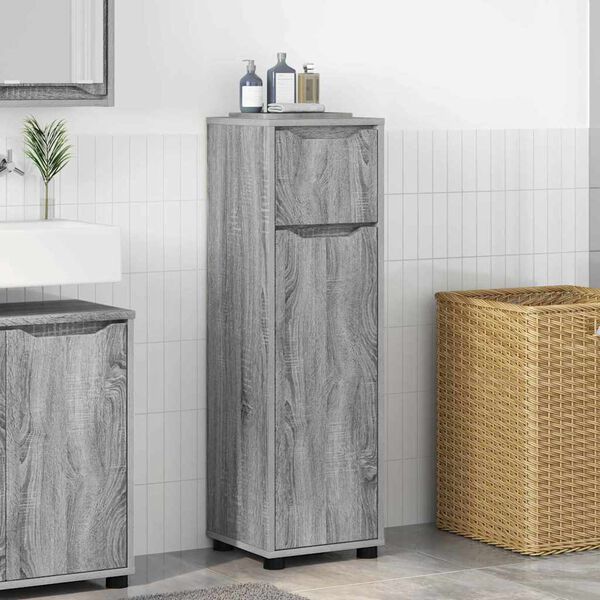 vidaXL Cabinet de salle de bain Gris Sonoma 30,5 x 30 x 101 cm