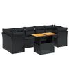 vidaXL Salon de jardin 8 pcs avec coussins noir r&eacute;sine tress&eacute;e