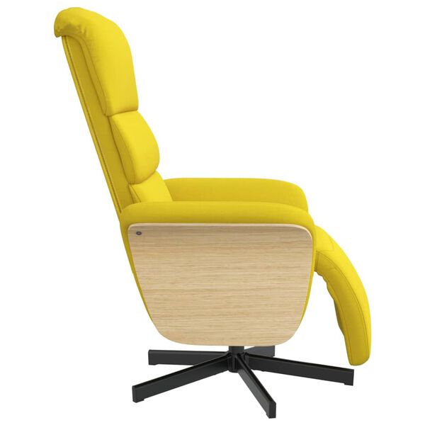 vidaXL Fauteuil inclinable avec repose-pieds jaune clair tissu
