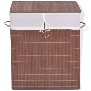 vidaXL Panier à linge rectangulaire Bambou Marron