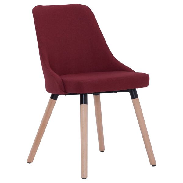 vidaXL Chaises &agrave; manger lot de 2 rouge bordeaux tissu