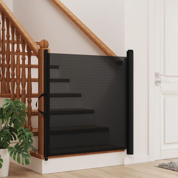 vidaXL Porte r&eacute;tractable pour animaux de compagnie noir 117,5x125 cm