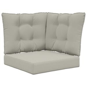 vidaXL Coussin de canap&eacute; d'ext&eacute;rieur 3 pcs Gris Polyester