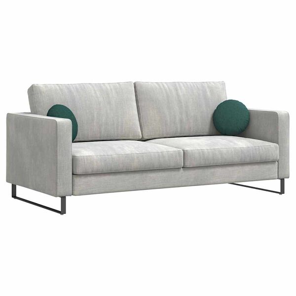 vidaXL Coussins de si&egrave;ge 2 pcs Vert fonc&eacute; &Oslash;30 x 13 cm tissu