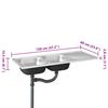 vidaXL &Eacute;vier de cuisine &agrave; double &eacute;vier argent&eacute; 1200x600x155 mm inox